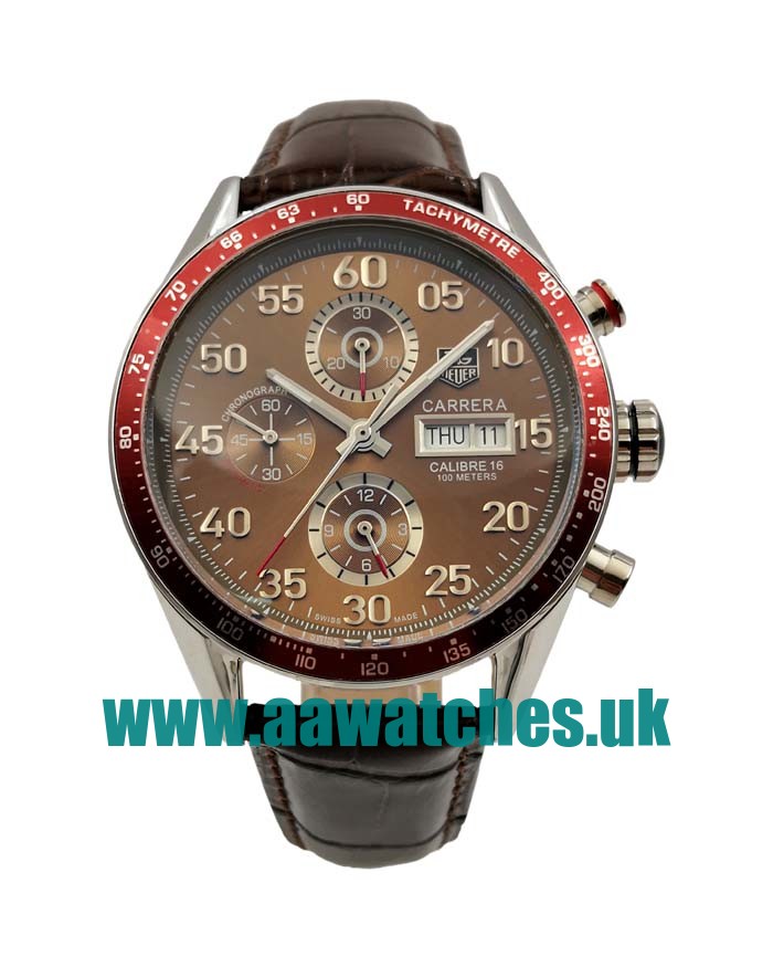 UK Cheap TAG Heuer Carrera CV2A12.FC6236 Replica Watches With Brown Dials For Men