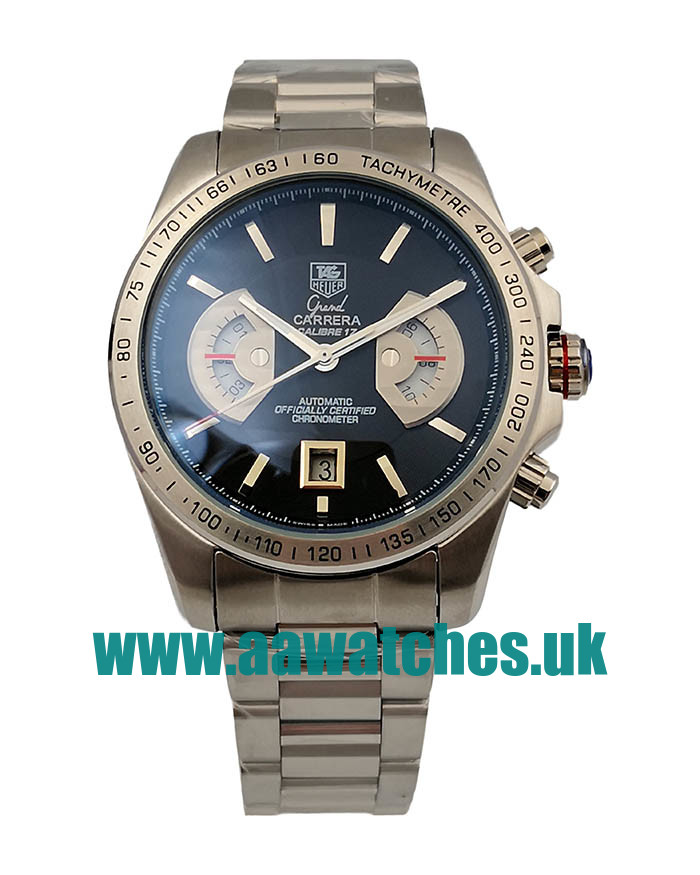UK Cheap TAG Heuer Grand Carrera CAV511A.BA0902 Replica Watches With Black Dials For Men