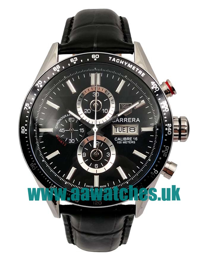 UK Cheap TAG Heuer Carrera CV2A17.FC6235 Replica Watches With Black Dials For Men