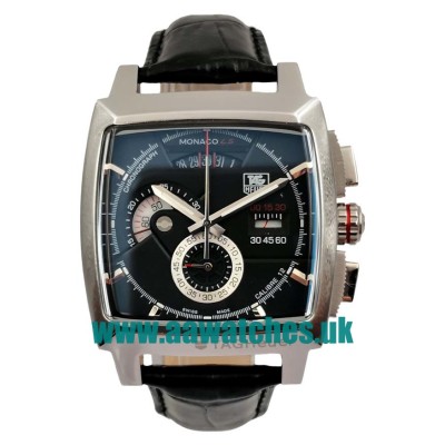 UK Best 1:1 TAG Heuer Monaco CAL2110.FC6257 Fake Watches With Black Dials For Sale