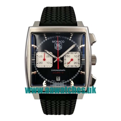 UK 43 MM Cheap TAG Heuer Monaco CAW2114.FT6021 Replica Watches With Black Dials For Men