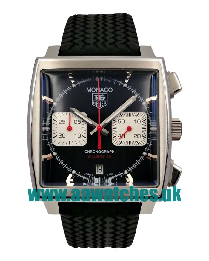 UK 43 MM Cheap TAG Heuer Monaco CAW2114.FT6021 Replica Watches With Black Dials For Men