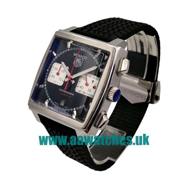 UK 43 MM Cheap TAG Heuer Monaco CAW2114.FT6021 Replica Watches With Black Dials For Men