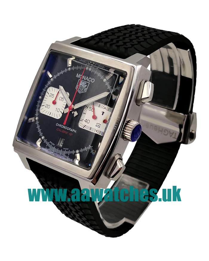 UK 43 MM Cheap TAG Heuer Monaco CAW2114.FT6021 Replica Watches With Black Dials For Men
