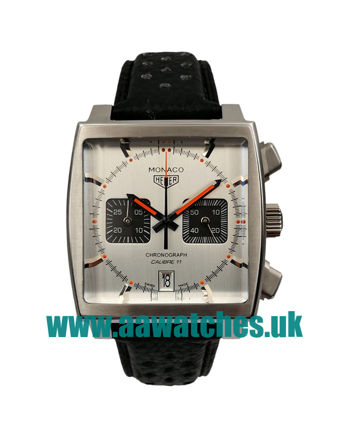 UK Perfect 37.5 MM TAG Heuer Monaco CAW211C.FC6241 Replica Watches With Silver Dials For Men