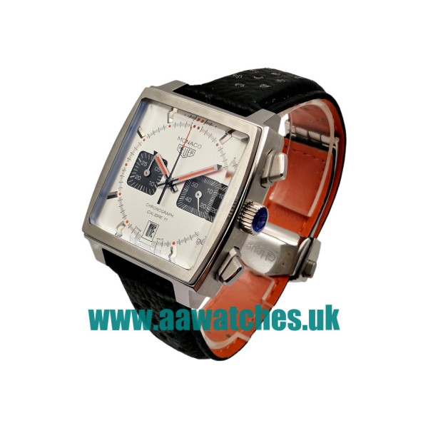 UK Perfect 37.5 MM TAG Heuer Monaco CAW211C.FC6241 Replica Watches With Silver Dials For Men