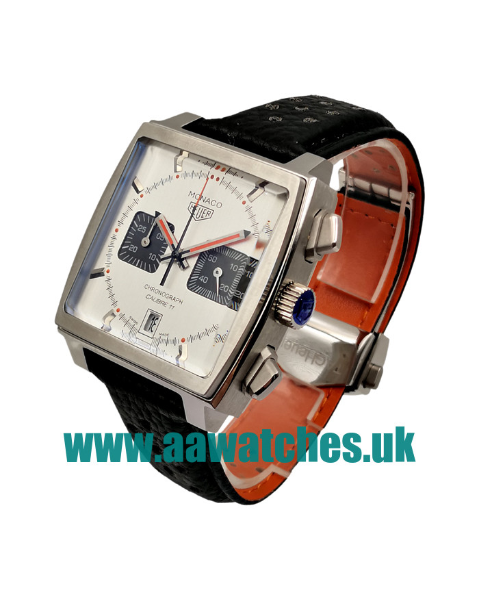 UK Perfect 37.5 MM TAG Heuer Monaco CAW211C.FC6241 Replica Watches With Silver Dials For Men