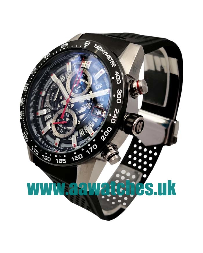 UK AAA Quality TAG Heuer Carrera CAR2A1Z.FT6044 Replica Watches With Black Skeleton Dials For Men