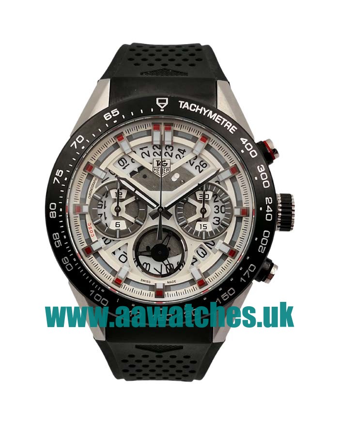 UK Top Quality TAG Heuer Carrera CBG2A10.FT6168 Fake Watches With White Skeleton Dials For Men