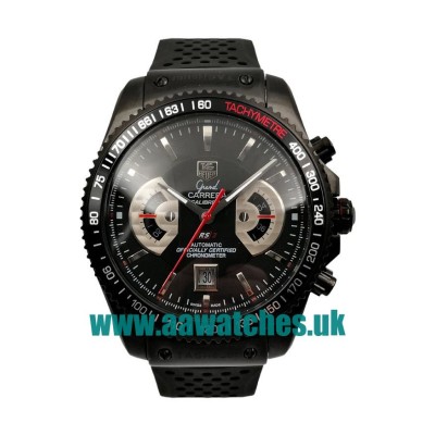 UK Cheap TAG Heuer Grand Carrera CAV518B.FT6016 Replica Watches With Black Dials For Men