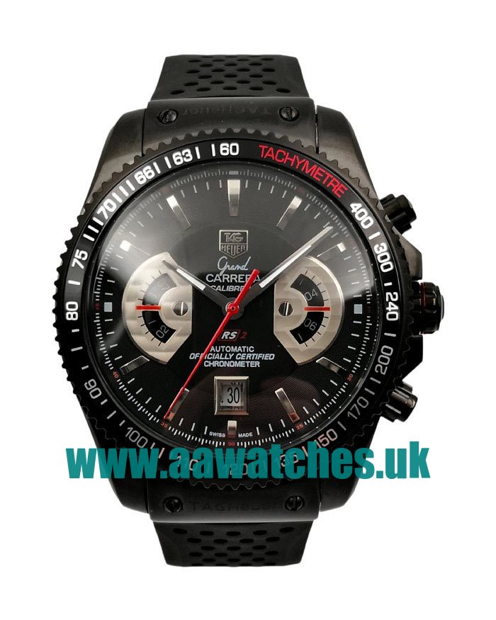 UK Cheap TAG Heuer Grand Carrera CAV518B.FT6016 Replica Watches With Black Dials For Men