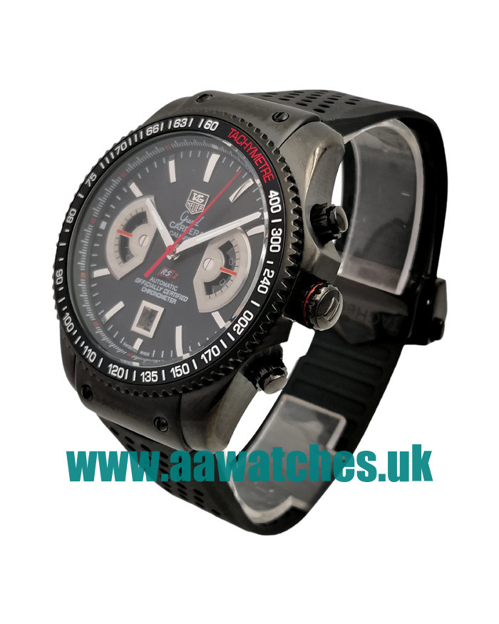UK Cheap TAG Heuer Grand Carrera CAV518B.FT6016 Replica Watches With Black Dials For Men